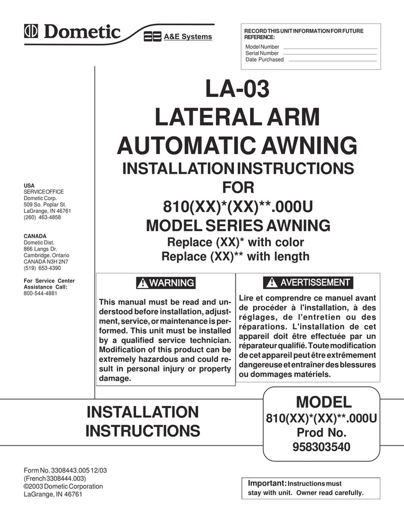 Dometic LA-03 installation instructions