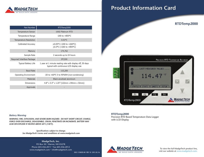 MadgeTech RTDTemp2000 quick start guide
