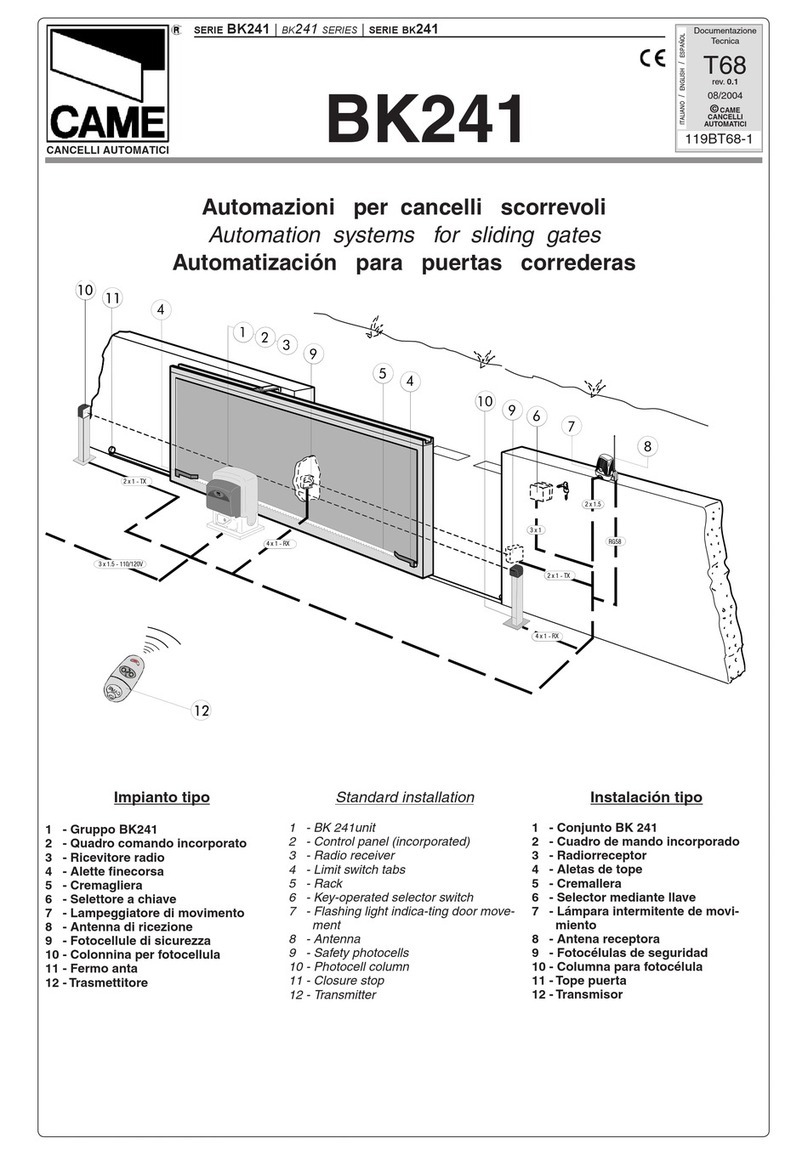 CAME BK241 installation instructions