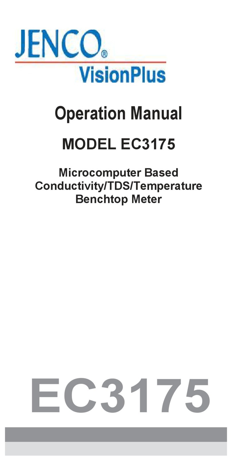 JENCO VisionPlus EC3175 Operation manual