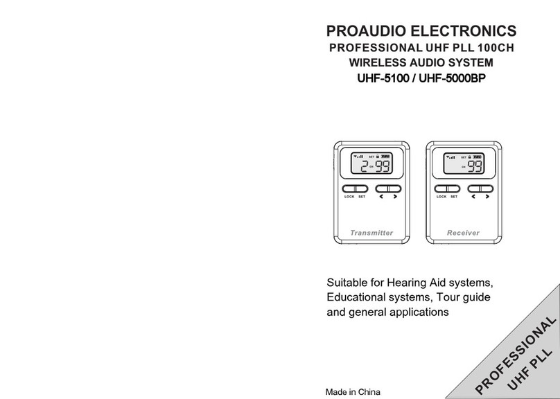 PROAUDIO ELECTRONICS UHF-5100 Quick start manual