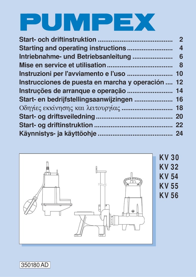 Pumpex KV 30 Starting and operating instructions