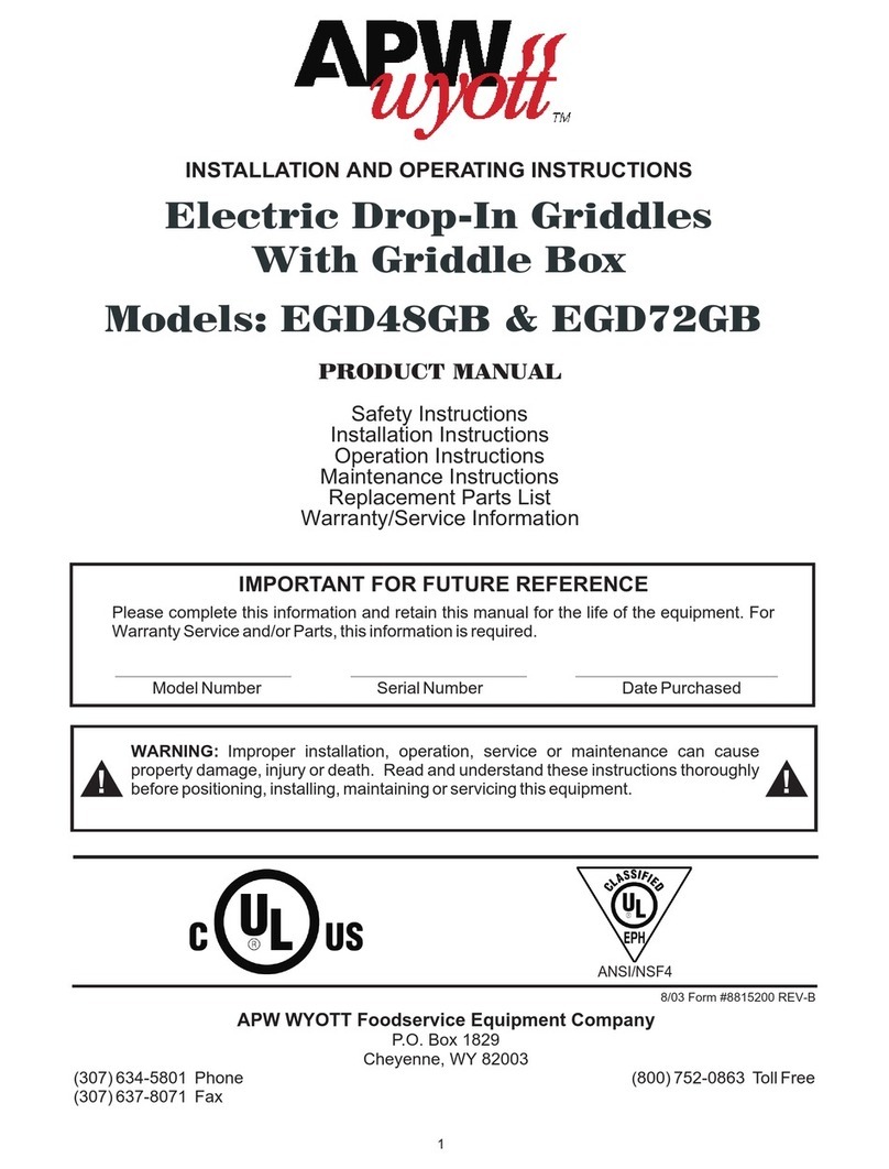 APW Wyott EGD48GB Series User manual