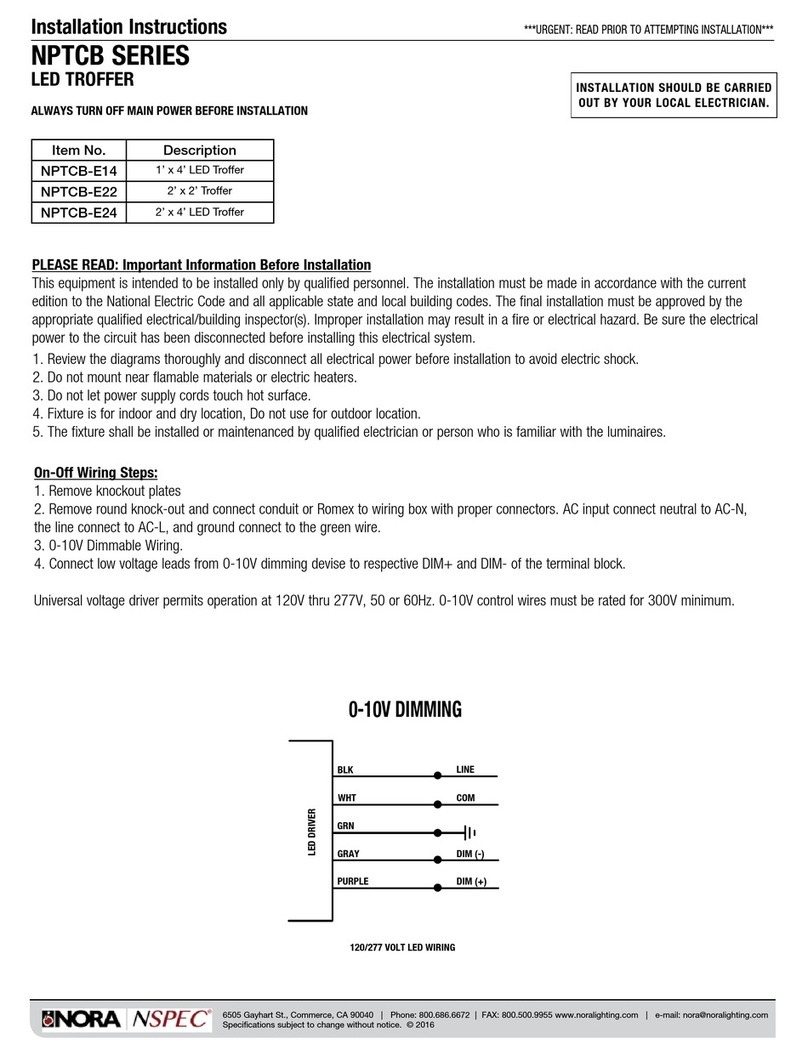 Nora NSPEC NPTCB Series installation instructions