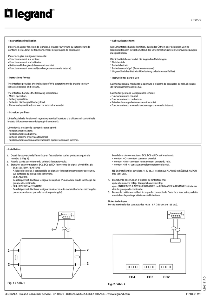 LEGRAND 3 109 72 User manual
