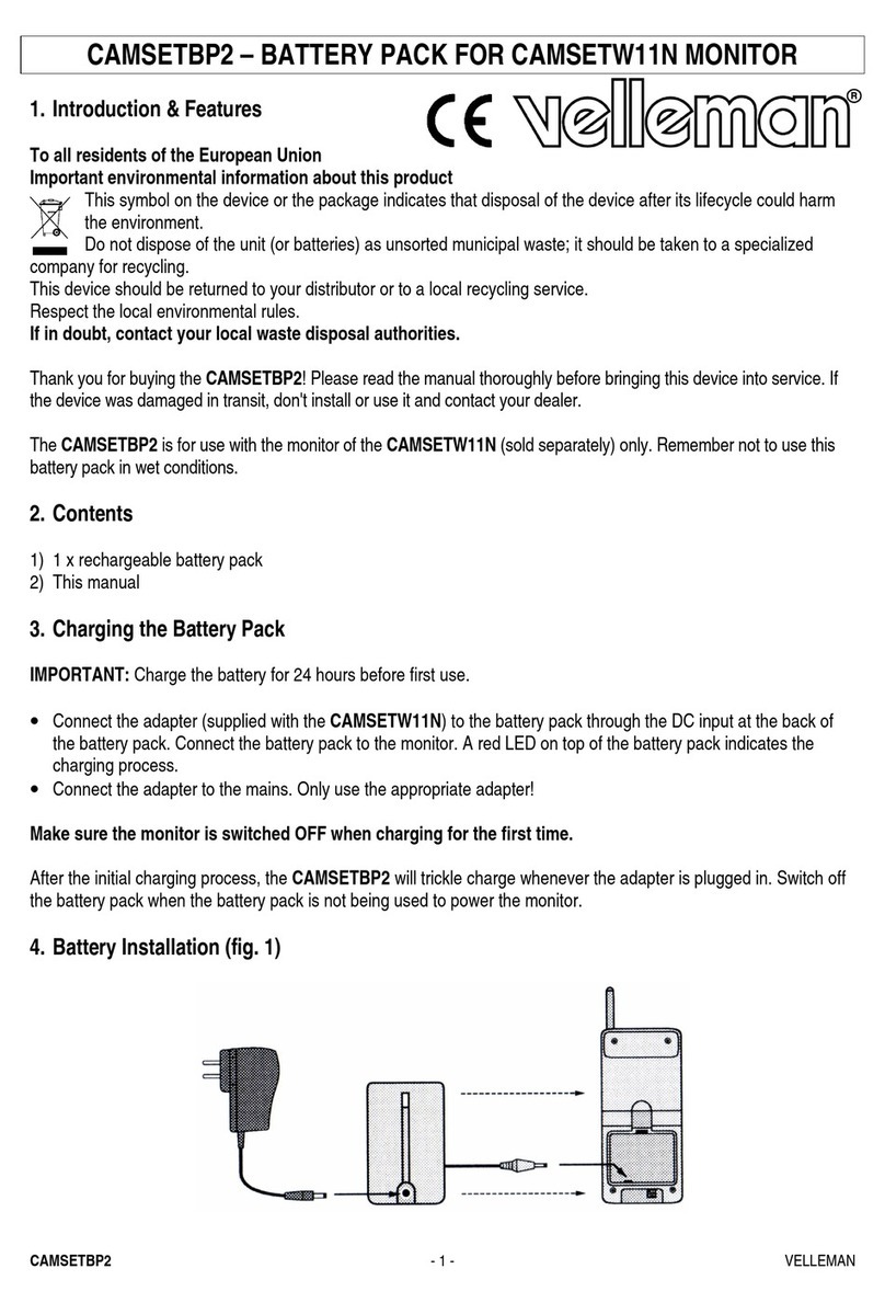 Velleman CAMSETBP2 Quick installation guide