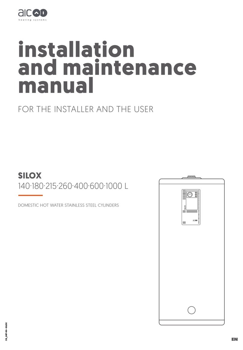 AIC SILOX 140L installation and maintenance manual for the installer and the user