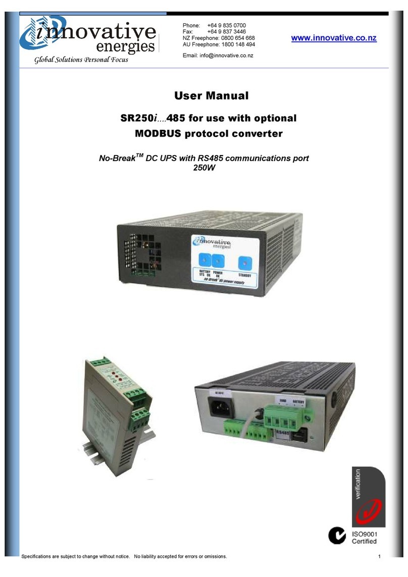 Innovative Energies No-Break SR250i 485 Series User manual