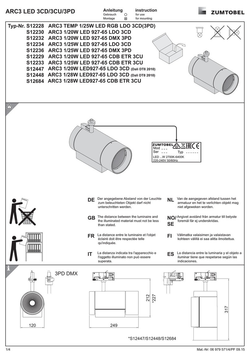 Zumtobel ARC3 LED 3CD Series Instructions for mounting Zumtobel ARC3 LED 3CD Series Instructions for mounting