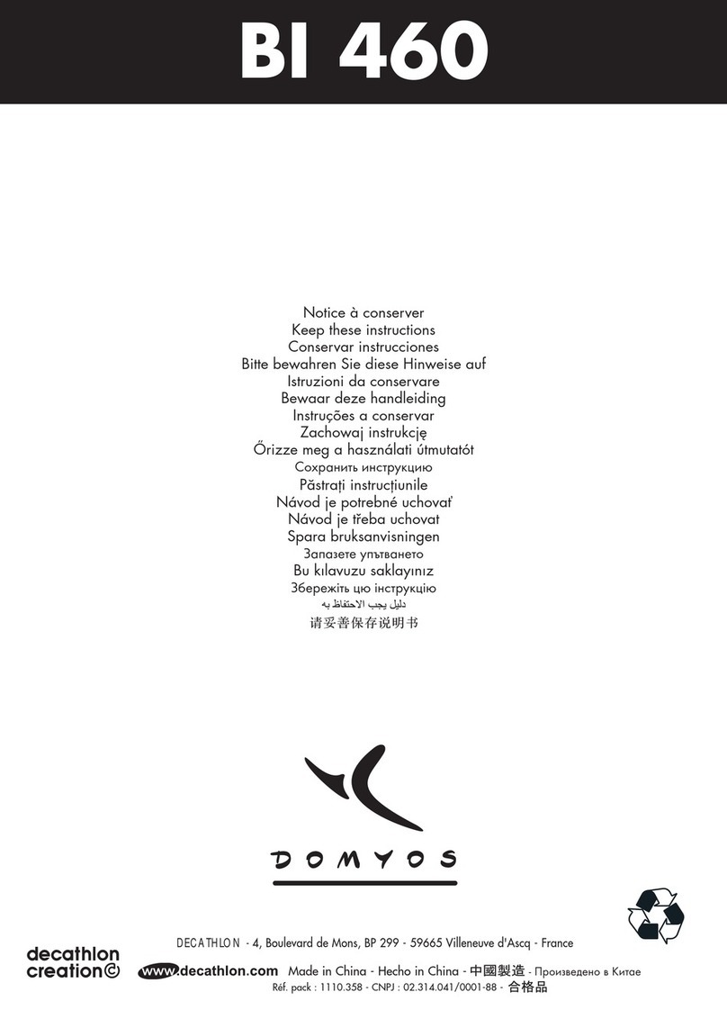Domyos BI 460 operating instructions
