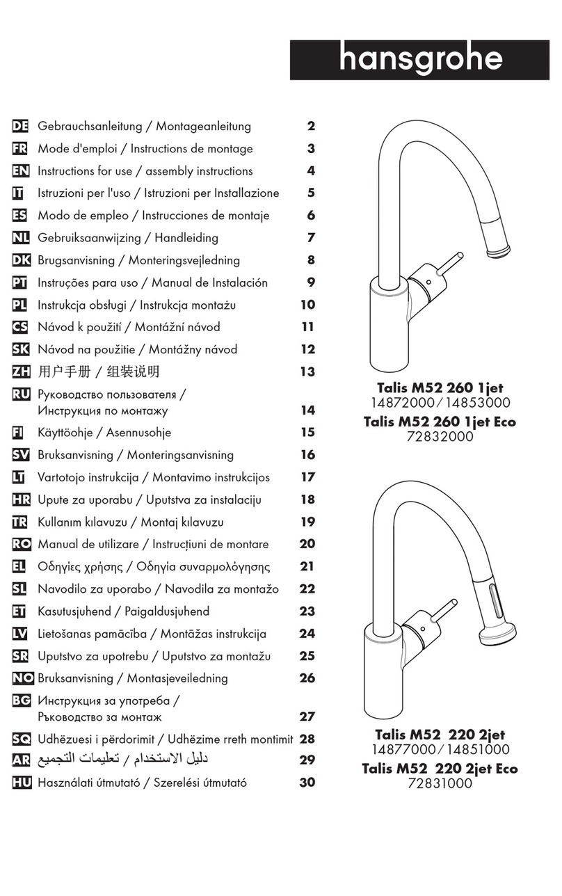Hans Grohe Talis M52 260 1jet 14872000 Manual