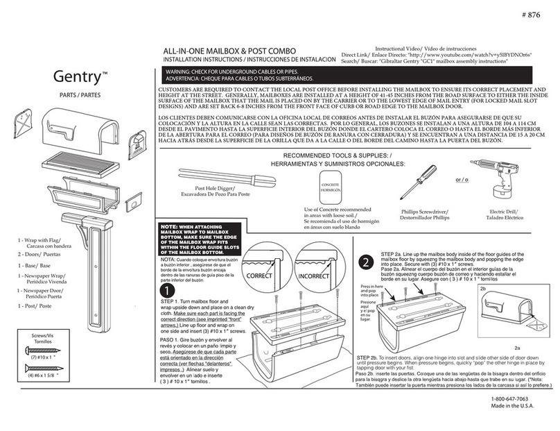Gibraltar Mailboxes Gentry installation instructions