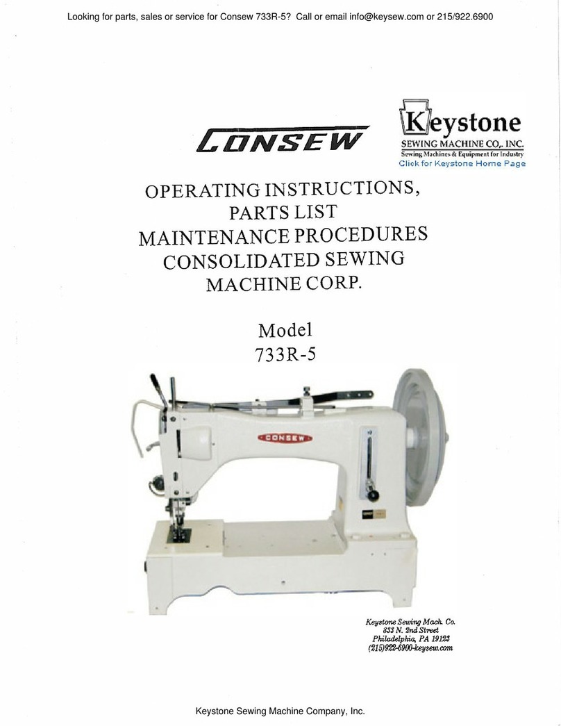 Keystone Consew 733R-5 Operating instructions, parts list, maintenance procedures Keystone Consew 733R-5 Operating instructions, parts list, maintenance procedures