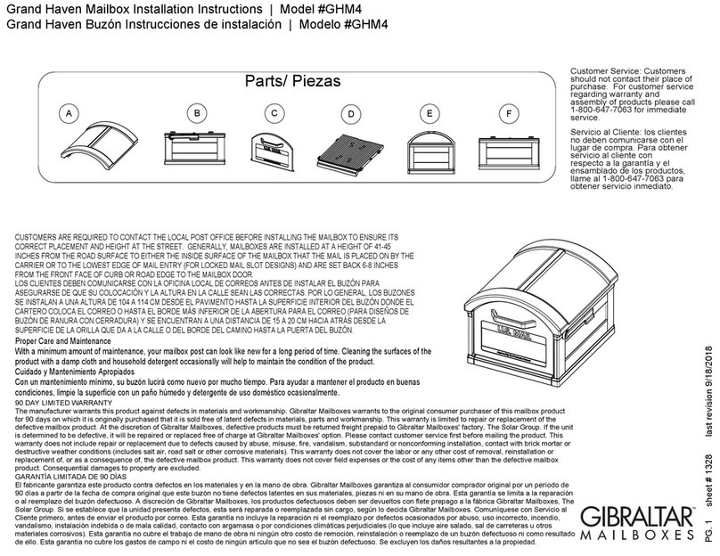 Gibraltar Mailboxes Grand Haven GHM4 installation instructions