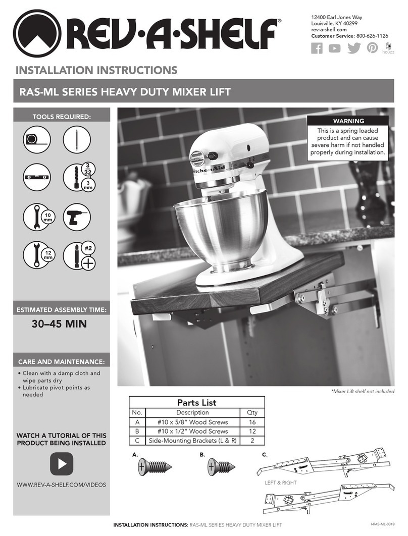 Rev-A-Shelf RAS-ML Series installation instructions
