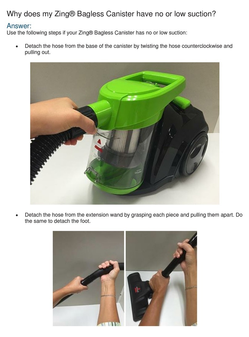 Bissell Zing Bagless Canister Series User manual Bissell Zing Bagless Canister Series User manual