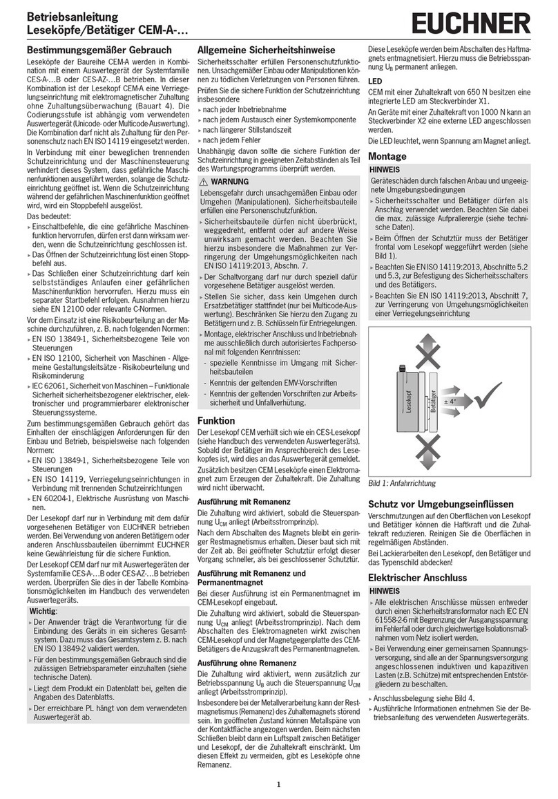 EUCHNER CEM-A Series operating instructions EUCHNER CEM-A Series operating instructions