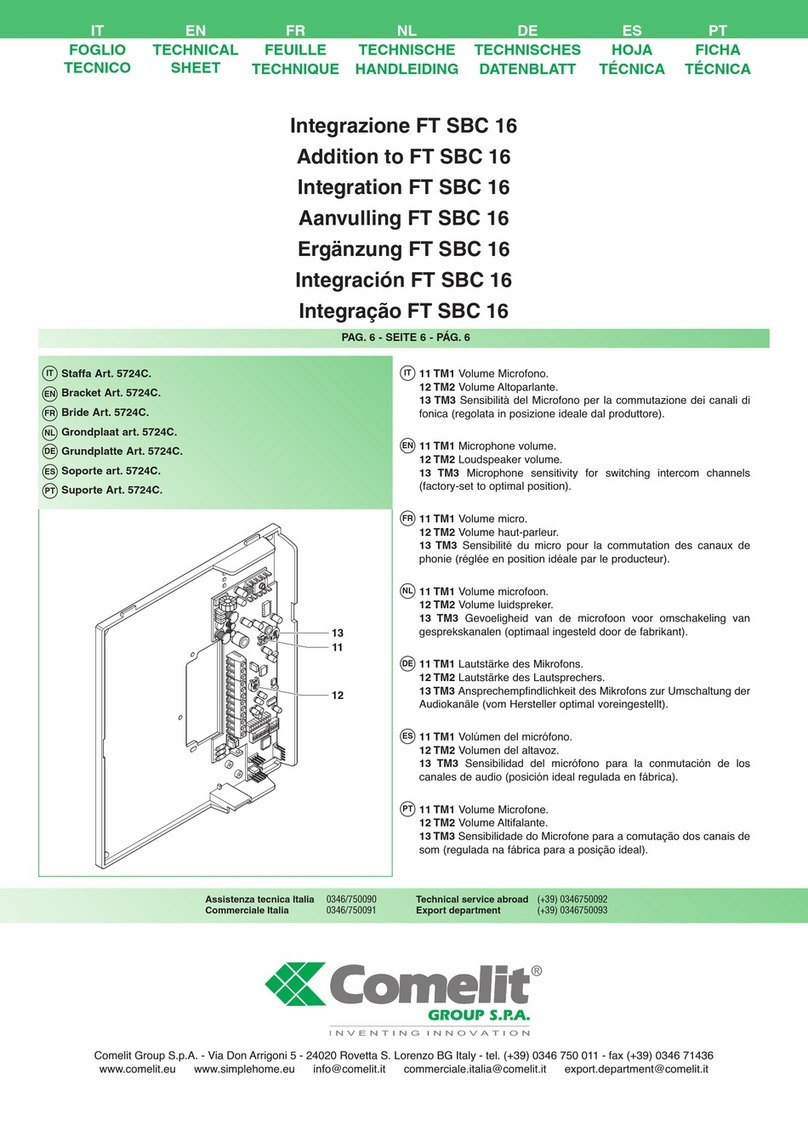 Comelit 5724C Technical sheet