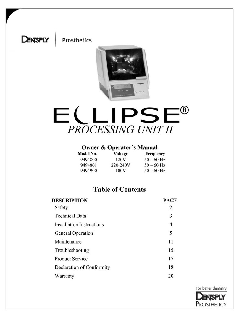 DENTSPLY ECLIPSE 9494800 Owner's/operator's manual