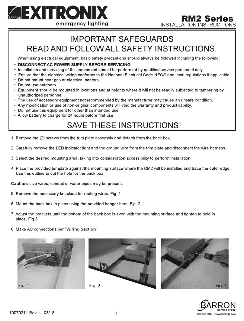 BARRON Exitronix RM2 Series installation instructions