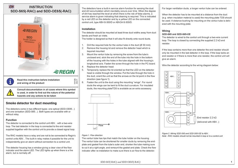 Regin SDD-S65 instruction manual