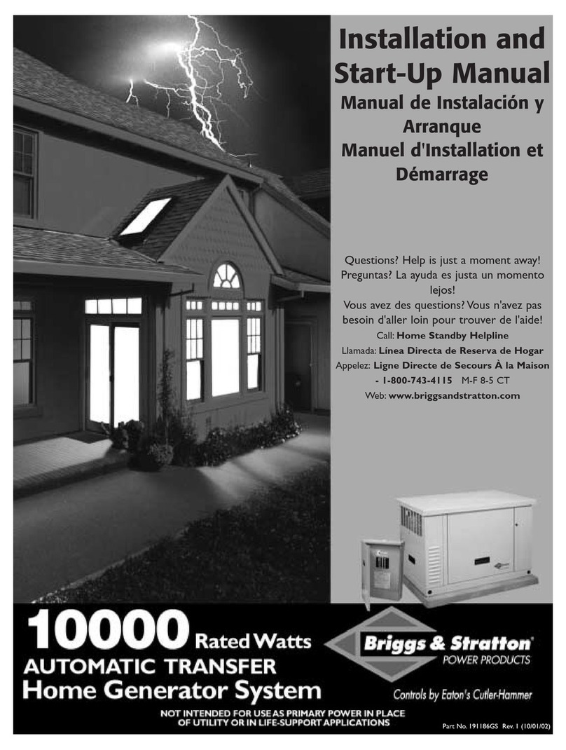 Briggs & Stratton 1768-0 Installation and operation manual
