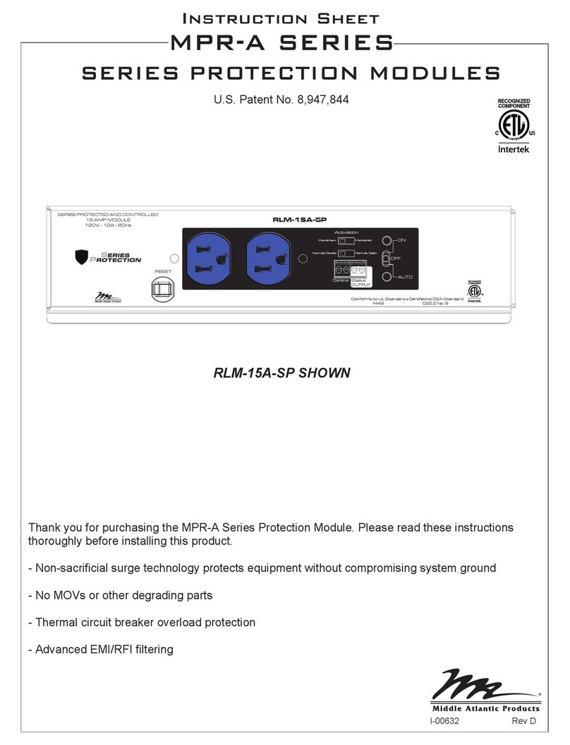 Middle Atlantic MPR-A Series instruction sheet