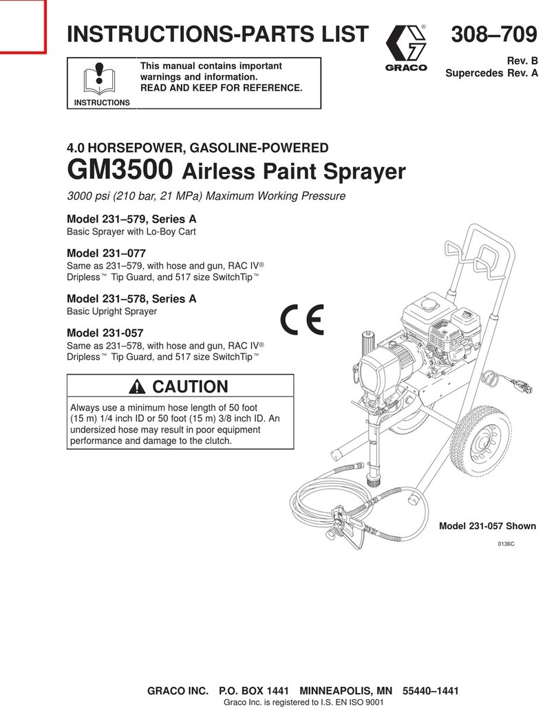Graco GM3500 SPRAYER 231-078 Instructions-parts list