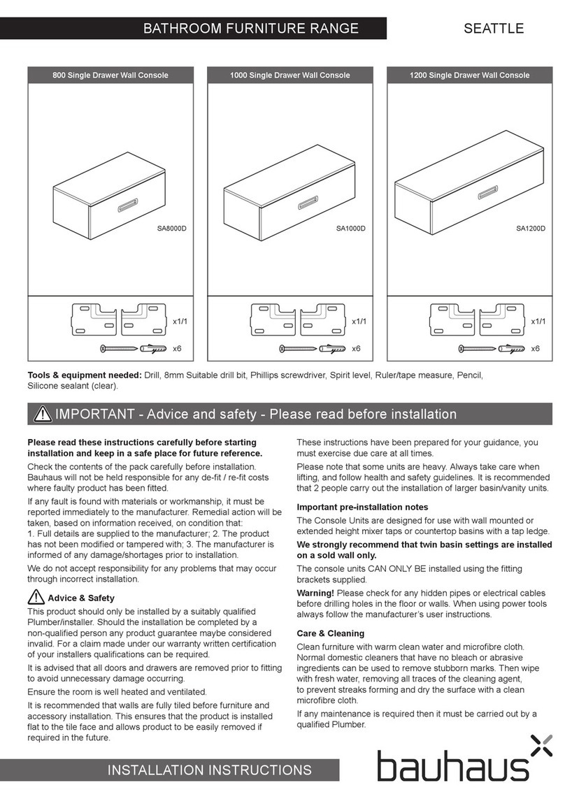 bauhaus SEATTLE SA1000D installation instructions