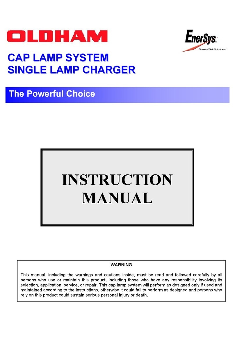 EnerSys OLDHAM CAP LAMP M656201 instruction manual
