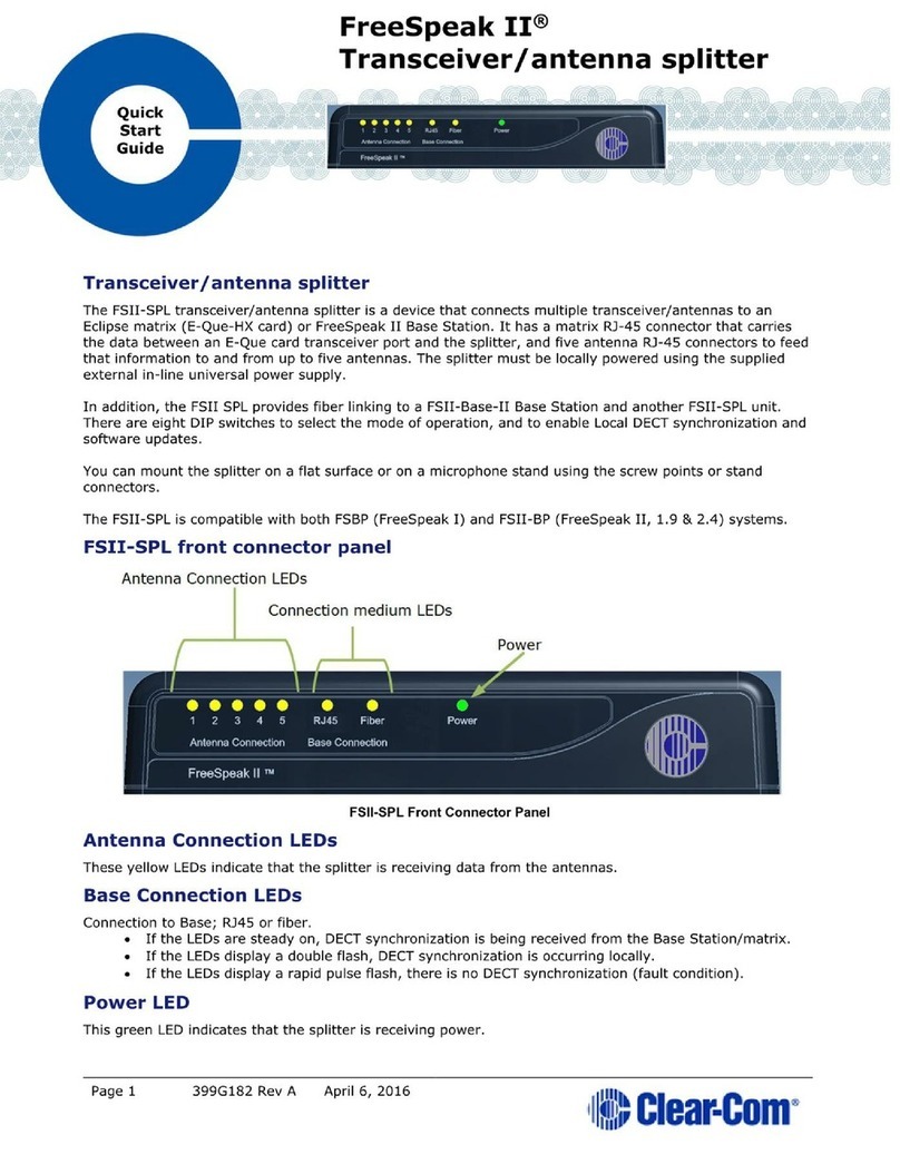 Clear-Com FreeSpeak II quick start guide