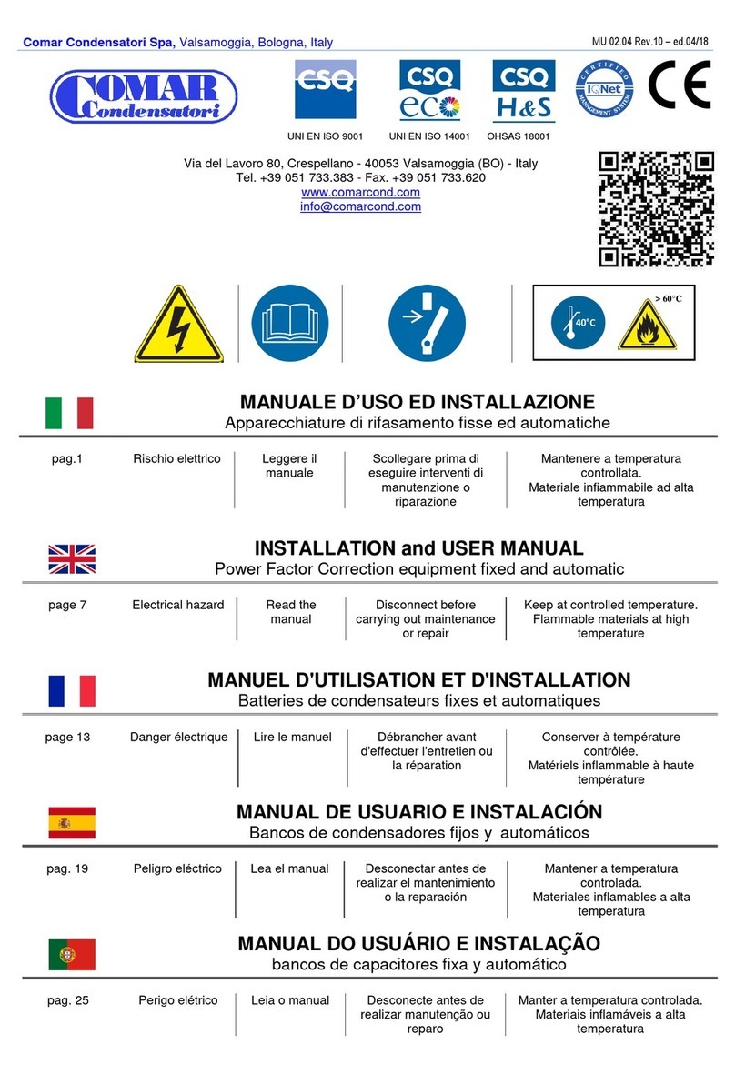 Comar Condensatori BMR4 Installation and user manual