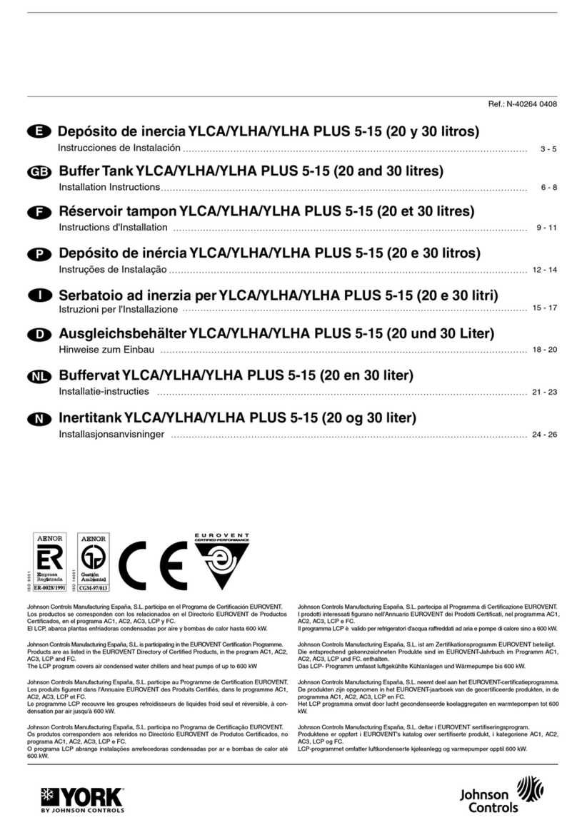 Johnson Controls YORK YLCA 5 installation instructions