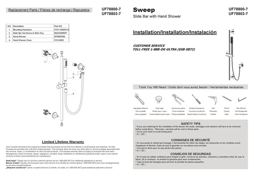 ULTRAFAUCETS UF78800-7 Installation