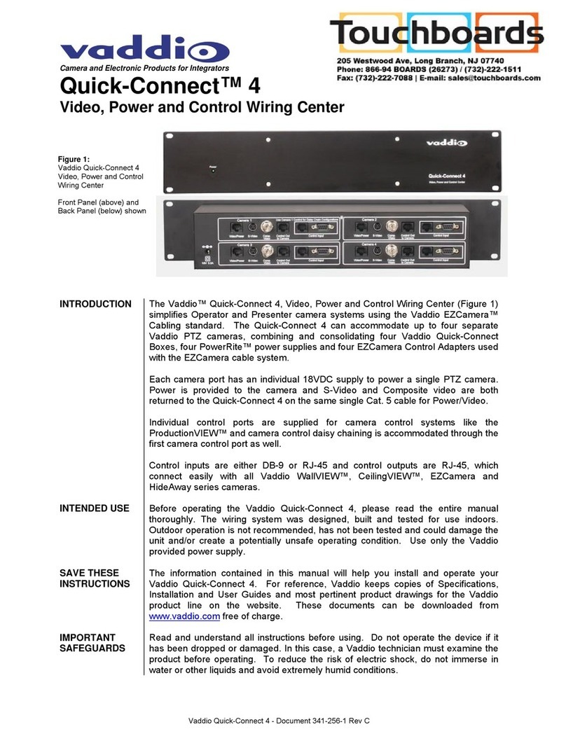 VADDIO Quick-Connect 4 User manual