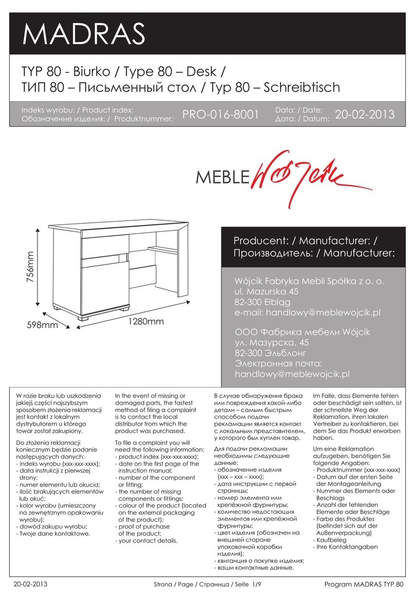 Meble Wojcik MADRAS 80 User manual