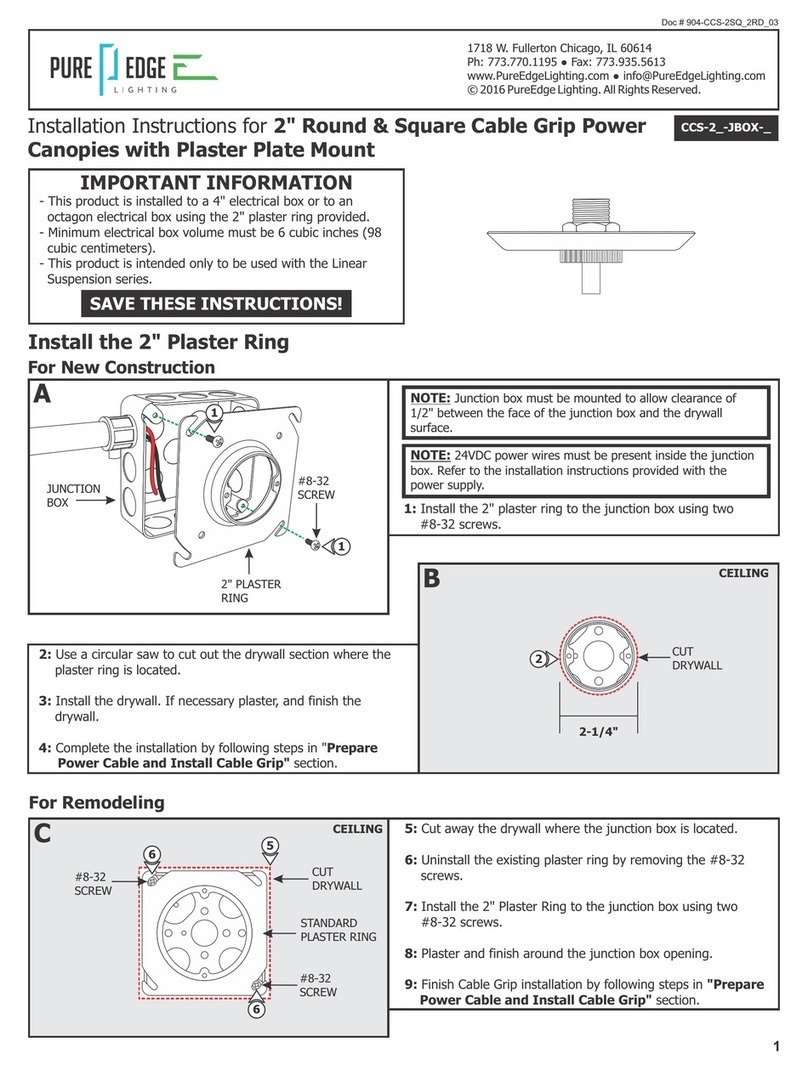 PureEdge Lighting CCS-2-JBOX Series installation instructions