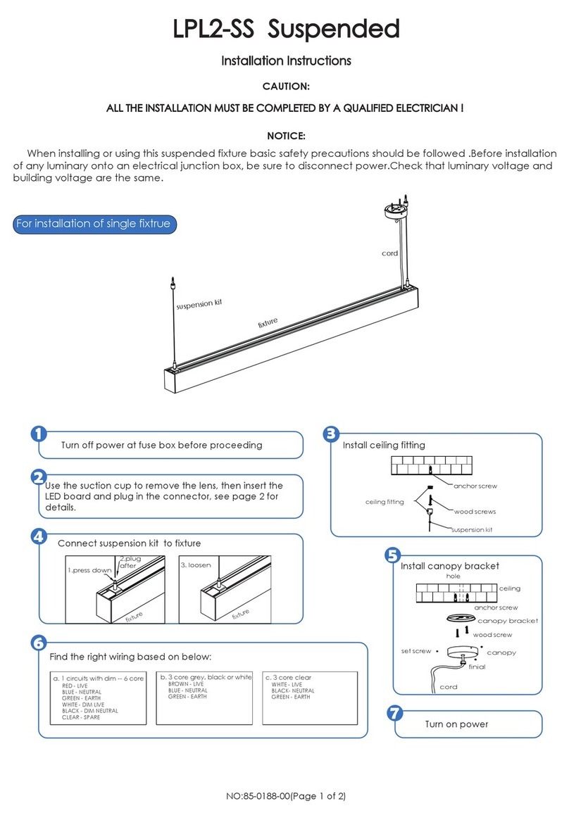 Light Plan LPL2-SS Suspended installation instructions