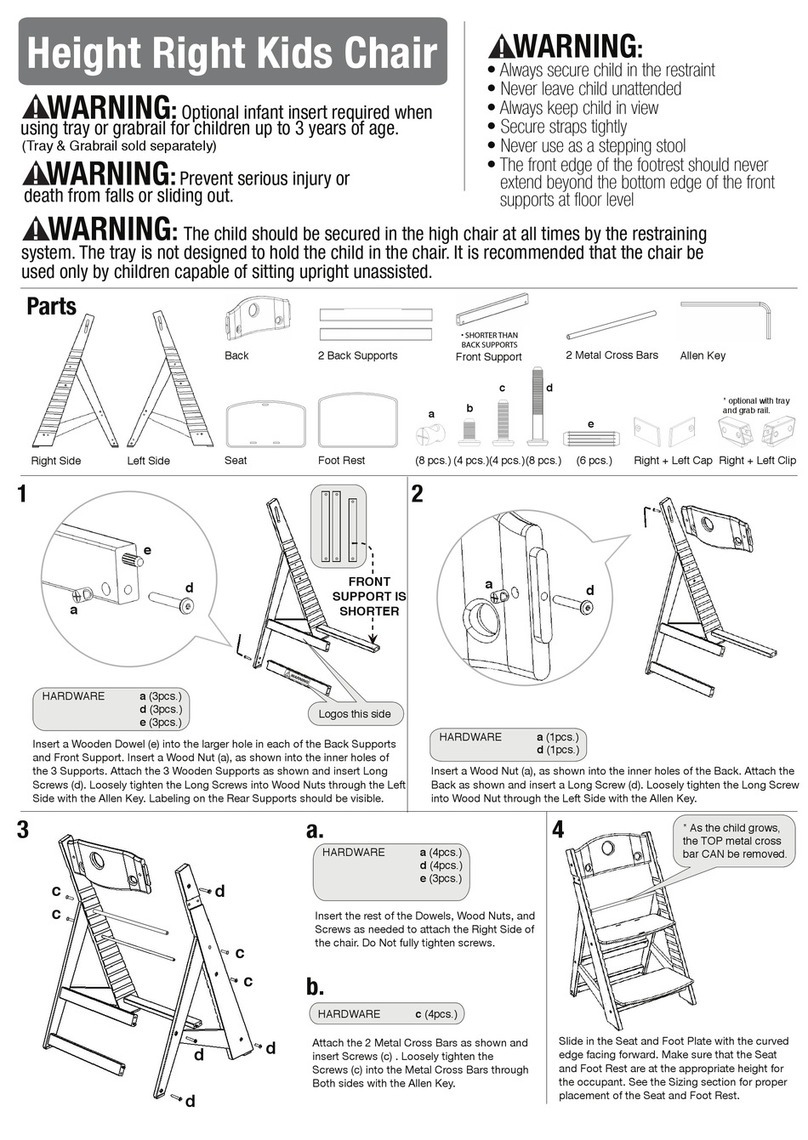 Bergeron By Design Height Right Kids Chair manual Bergeron By Design Height Right Kids Chair manual