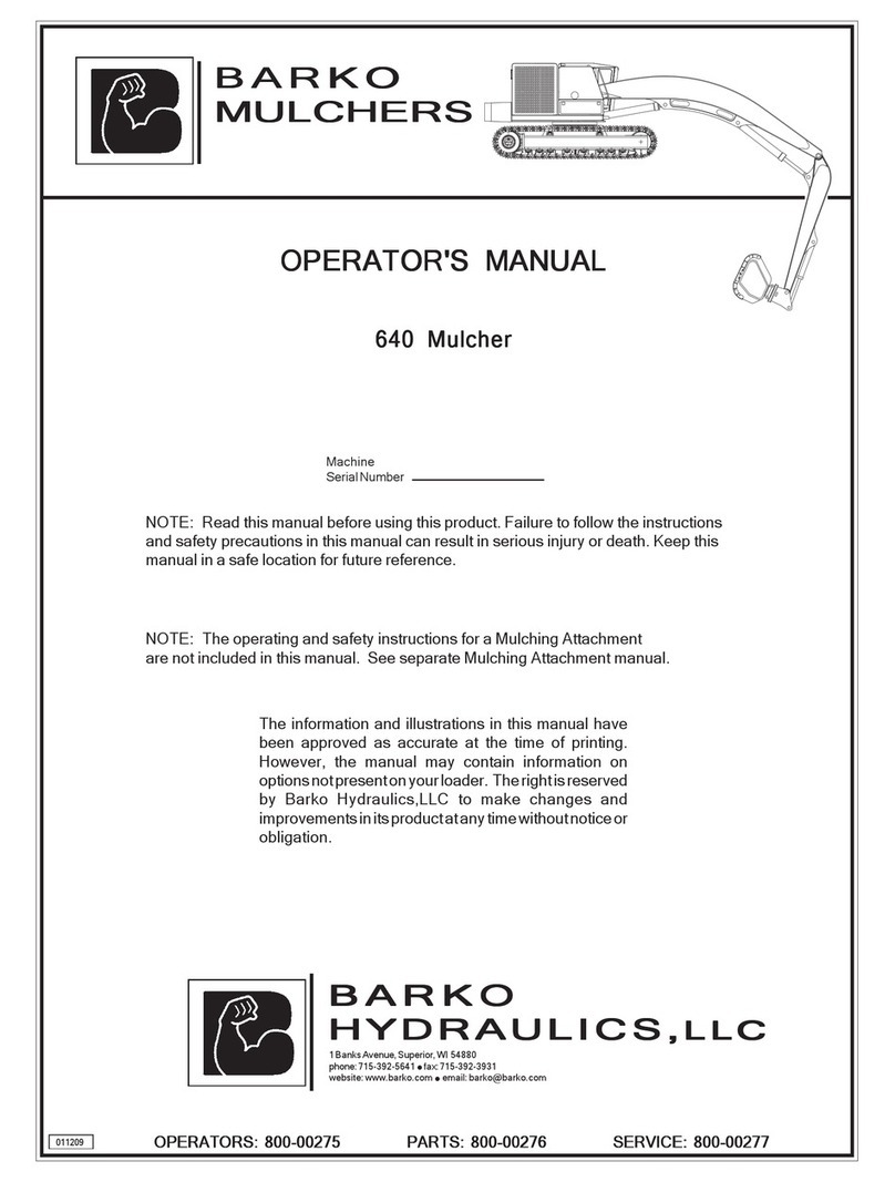 Barko Hydraulics 640 Operator's manual