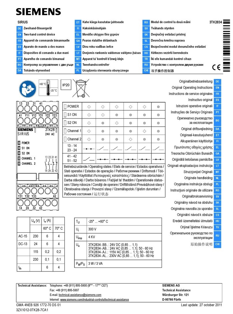 Siemens SIRIUS User manual