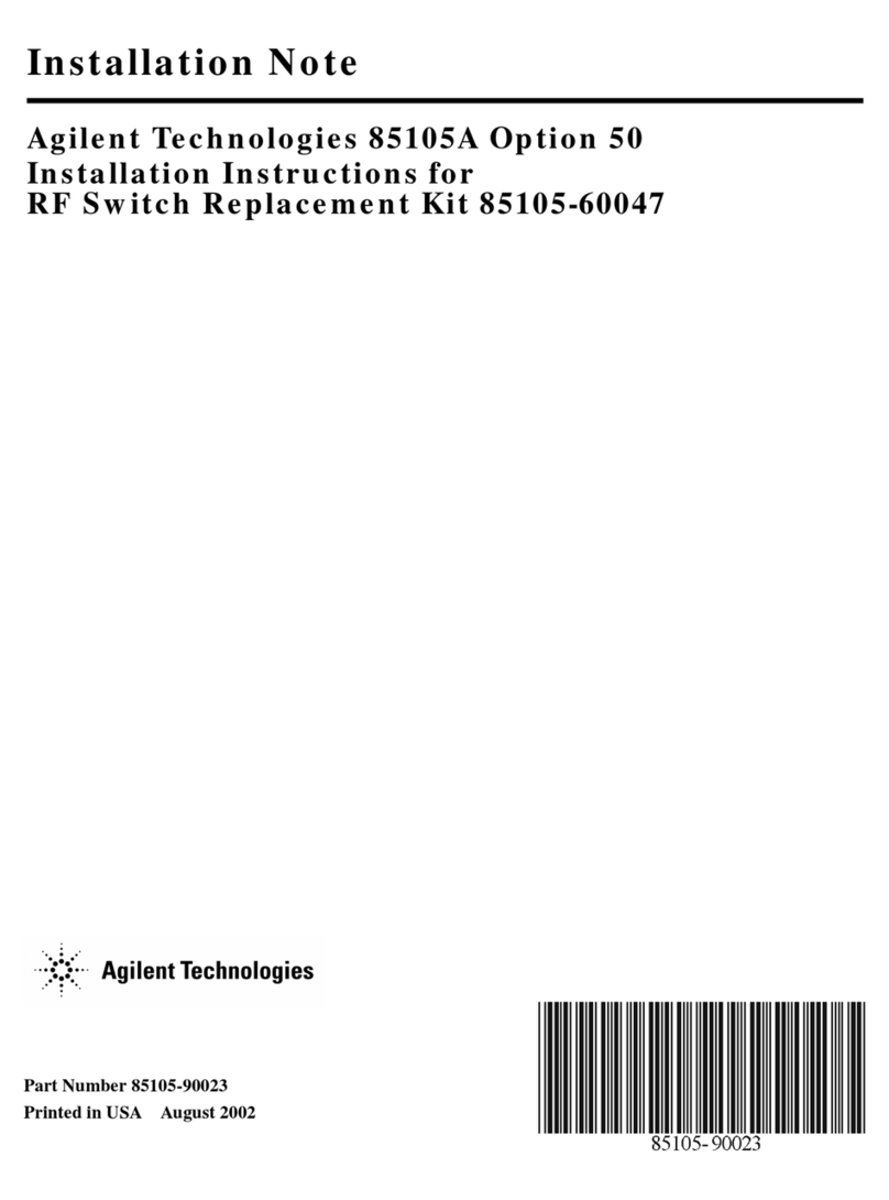 Agilent Technologies 85105A Option 50 Installation and operation manual
