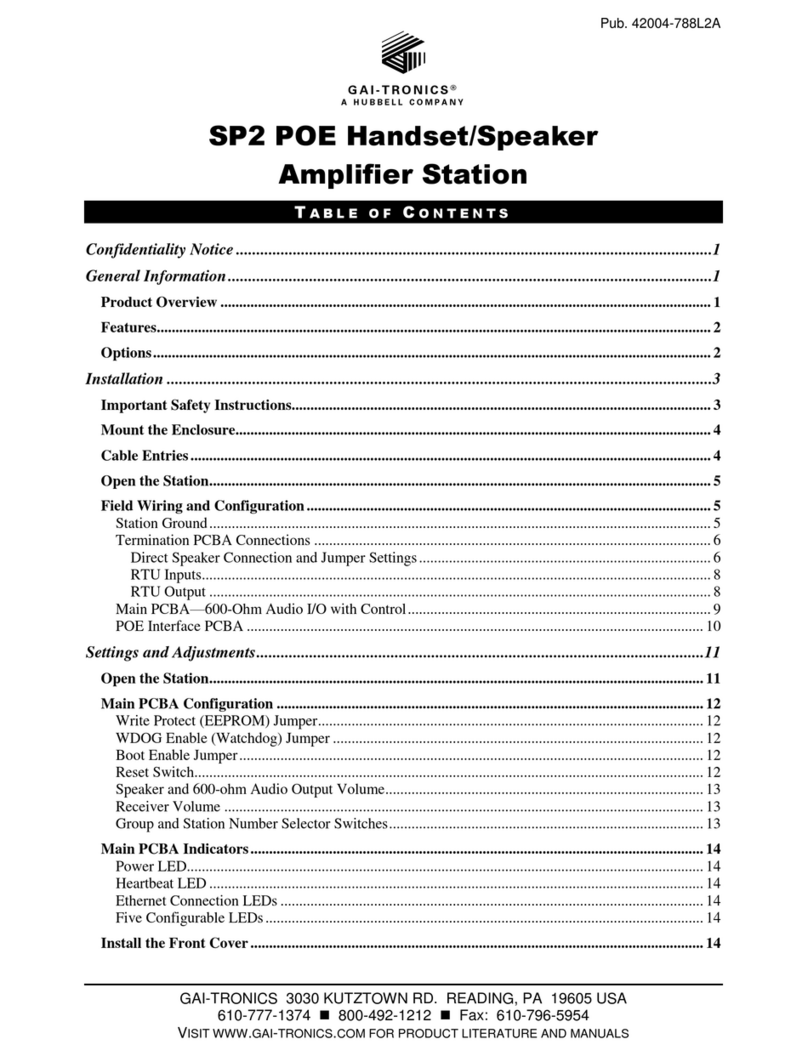 Hubbell GAI-TRONICS SP2 User manual