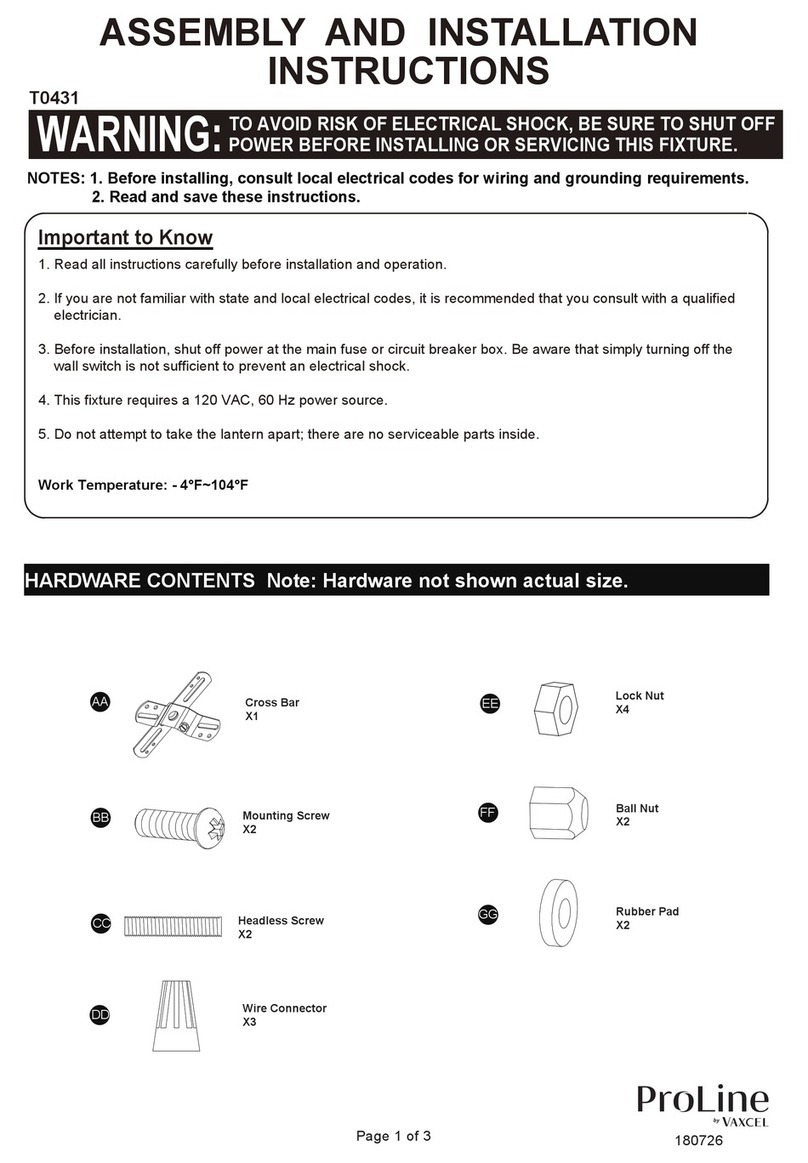 Vaxcel ProLine T0431 Instruction manual