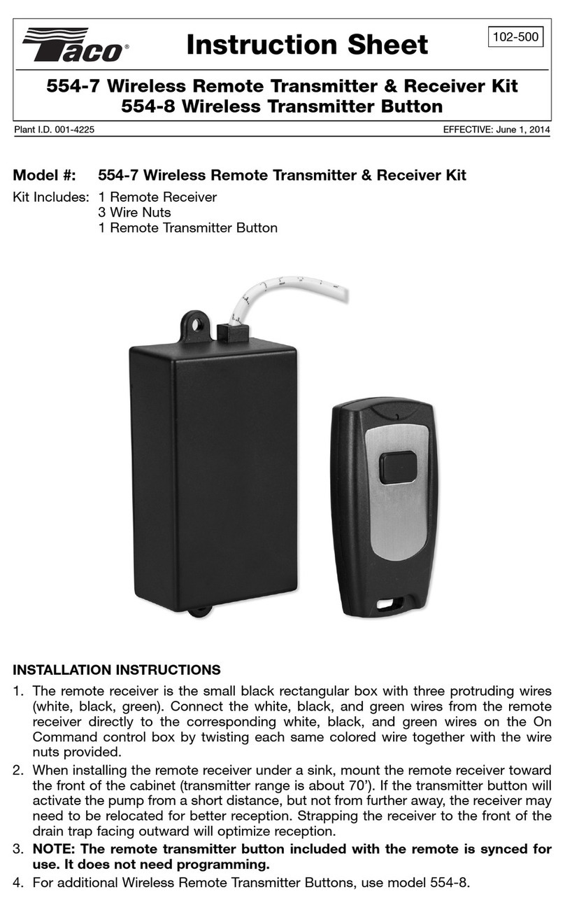 Taco 554-7 instruction sheet