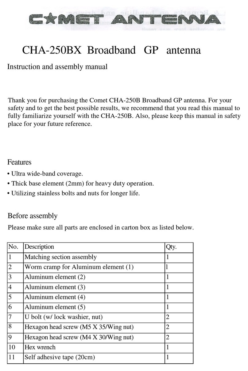 Comet CHA-250BX Instruction and assembly manual
