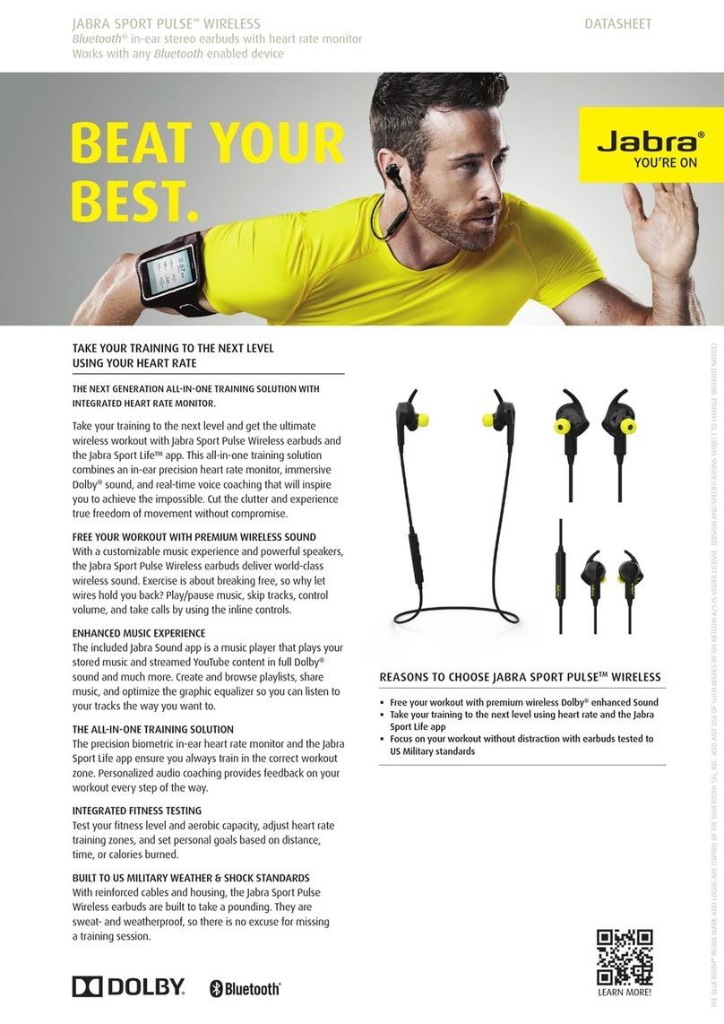 Jabra Sport Pulse Wireless User manual Jabra Sport Pulse Wireless User manual