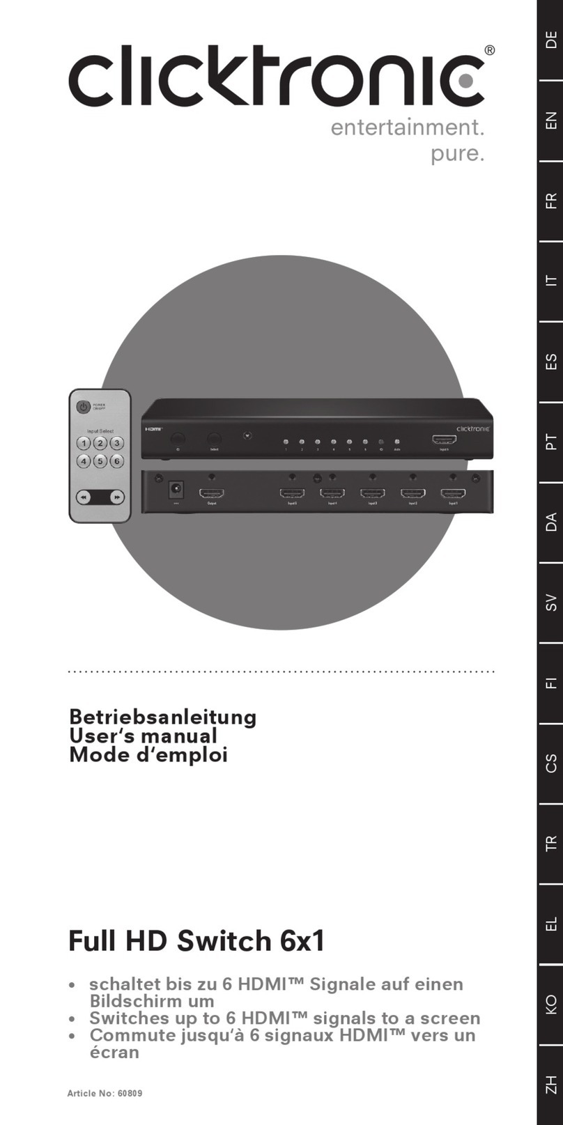 ClickTronic 60809 User manual