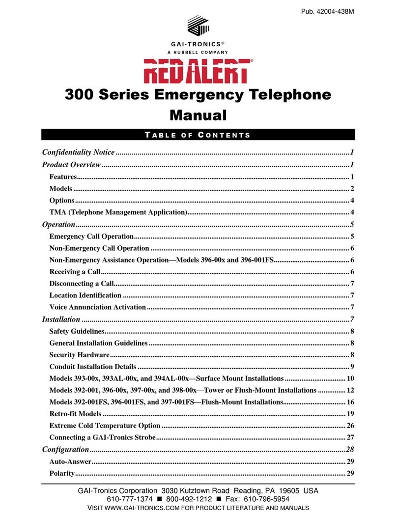 Hubbell Gai-Tronics Red Alert 300 Series User manual