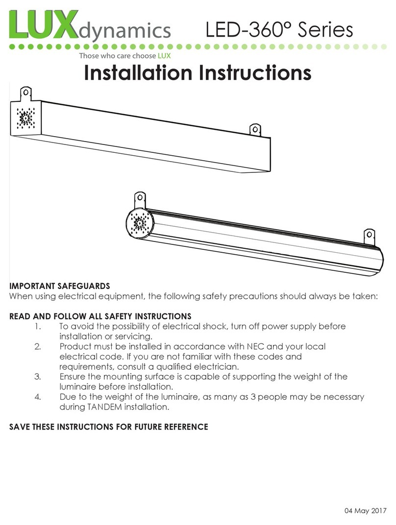 LUX dynamics LED-360 Series installation instructions LUX dynamics LED-360 Series installation instructions